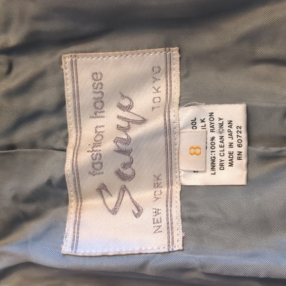 Vintage Sanyo Fashion House Silk Wool Blazer Jacket size 8 - Picture 8 of 10